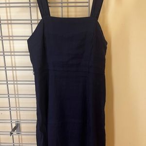 Halston navy blue linen stretch sundress.  Size 8/ M.  NWT